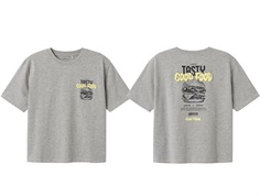 Name It t-shirt gray melange with tasty burger print  